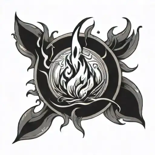 "Don't let your spark go out spark by irreplaceable spark" flames tattoo design idea