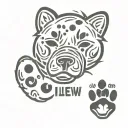 paw print name Levi tattoo design idea