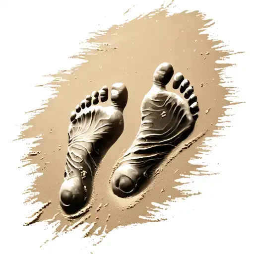 Footprints In The Sand tattoo design idea