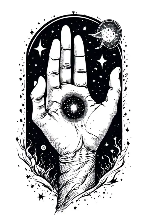 Astro reach for the stars forming tattoo design idea