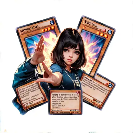 A femboy playing Yugioh with pokemoncards while hailing tattoo design idea