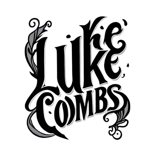 guitar luke combs font surrounded tattoo design idea