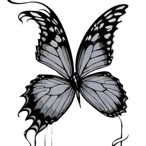 letting go a butterfly flying tattoo design idea