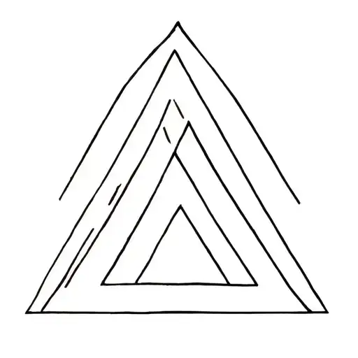 family 4 triangle outline intertwined tattoo design idea