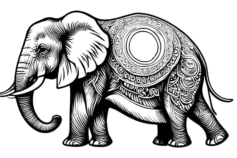 elephant tattoo design idea