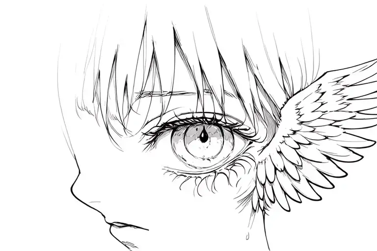 levi Ackerman eyes with wings of freedom tattoo design idea
