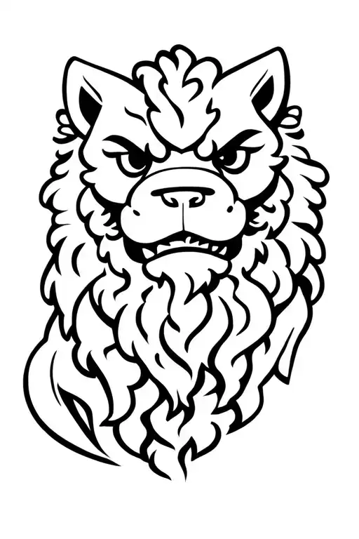 foo dog tattoo design idea