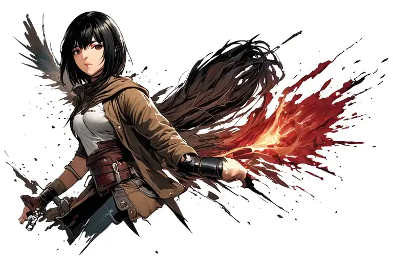 mikasa ackerman attack on titan tattoo design idea