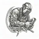 welder welding tattoo design idea
