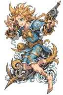 Good Neptune tattoo design idea