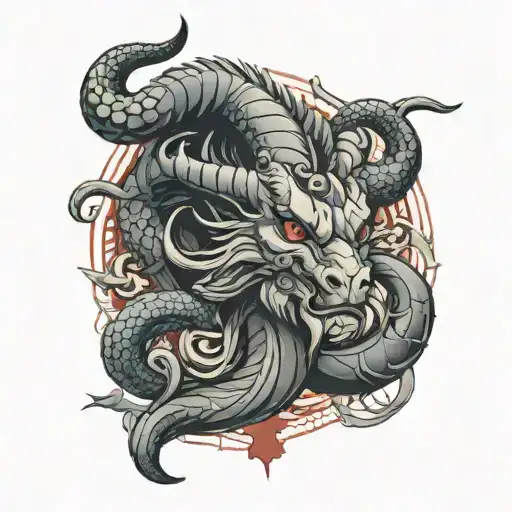bio mech Capricorn tattoo design idea