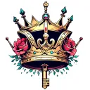 Crown Key tattoo design idea