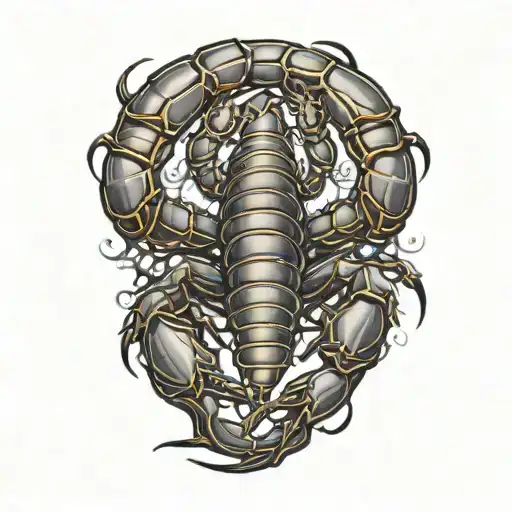 scorpion stinging tattoo design idea