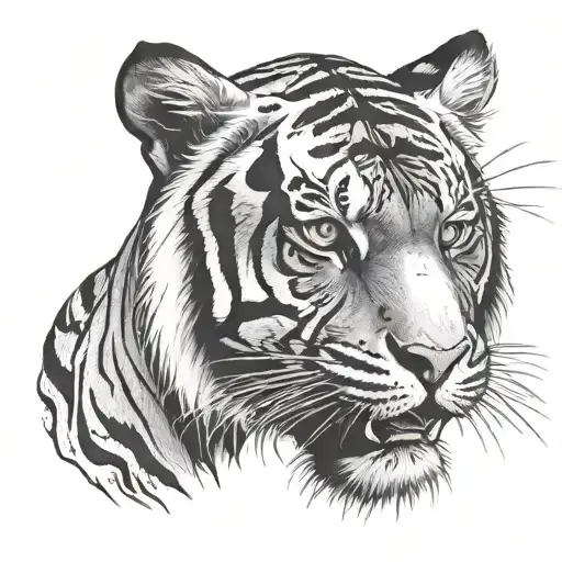 tiger face tattoo design idea