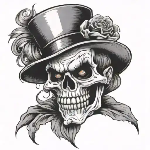Skull clown tattoo design idea