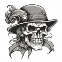 Skull clown tattoo design idea