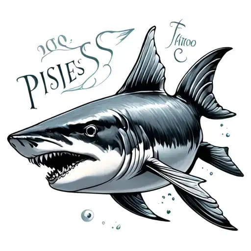 Pisces Shark tattoo design idea