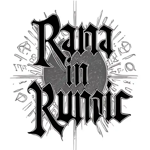 "Rana in runic " R A N A RUNN tattoo design idea