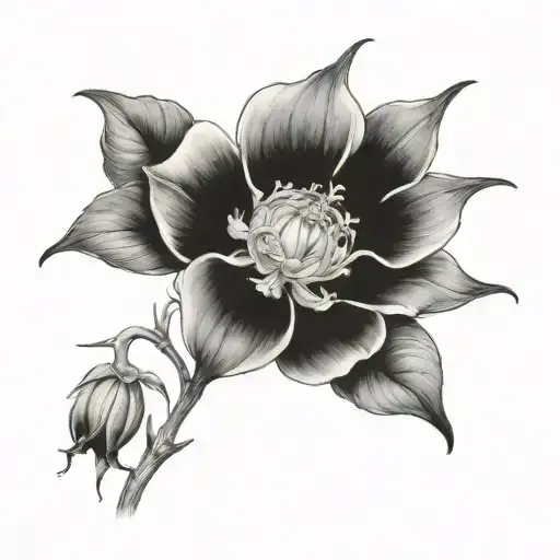 botanic style drawing tattoo design idea