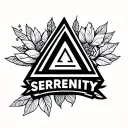 "Serenity " AA Triangle LOGO tattoo design idea