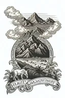 Haiti mountains tattoo design idea