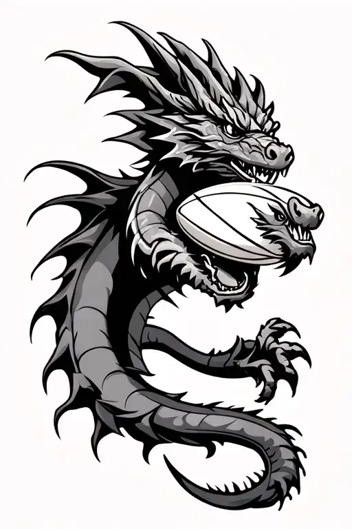 rugby of XIII dragons catalan tattoo design idea