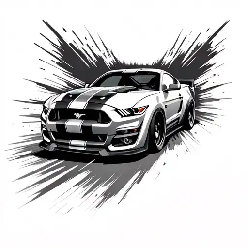ford mustang gt500 2020 racing fast speed tattoo design idea