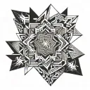 pattern 3D ornaments tattoo design idea