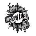 writte name ( Jayden Ethan ) chicano style tattoo tattoo design idea