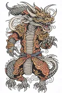 samurai dragon demon tattoo design idea