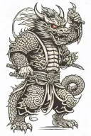 samurai dragon demon tattoo design idea