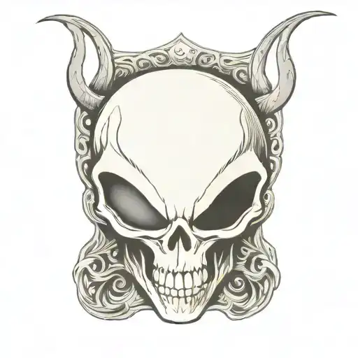 ALIEN SKULL tattoo design idea