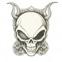 ALIEN SKULL tattoo design idea
