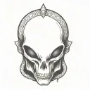 ALIEN SKULL tattoo design idea