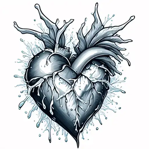 ice heart tattoo design idea