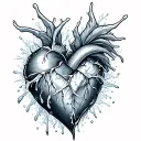 ice heart tattoo design idea