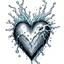 ice heart tattoo design idea