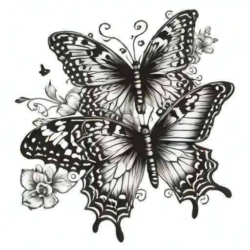 Spanish phrase “If You Love them, You Have To Let Them Go” with butterflies  tattoo design idea