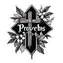 "Proverbs 3:5-6" cross tattoo tattoo design idea