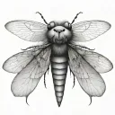 beaver and dragonfly  tattoo design idea