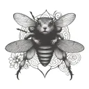 beaver and dragonfly  tattoo design idea