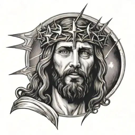 Jesus is King and lightning   tattoo design idea