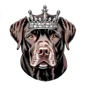 chocolate lab with crown tattoo design idea