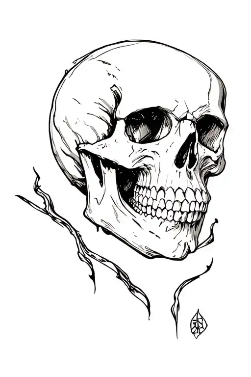 Bicep skull dark tattoo design idea