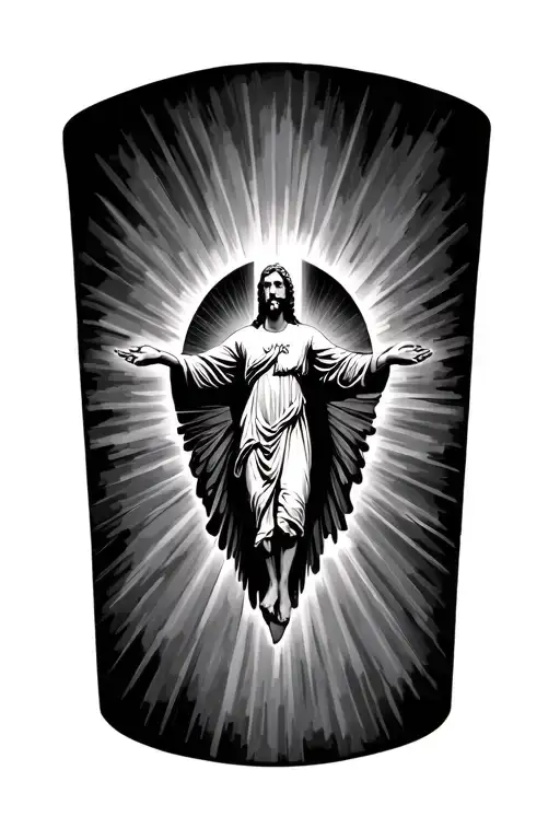 i can do all things through Christ who strengthens me with rays beaming  tattoo design idea