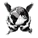 colosseum with atlas holding the world tattoo design idea