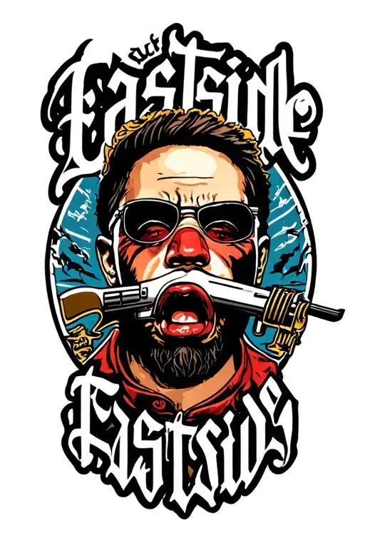 "Eastside " gangster style tattoo design idea