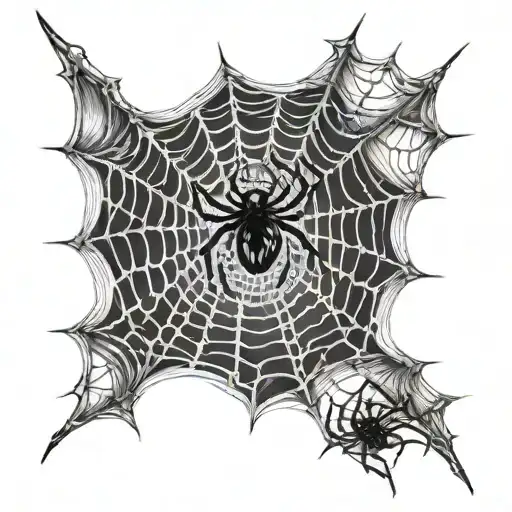 Spider web with spider tattoo design idea