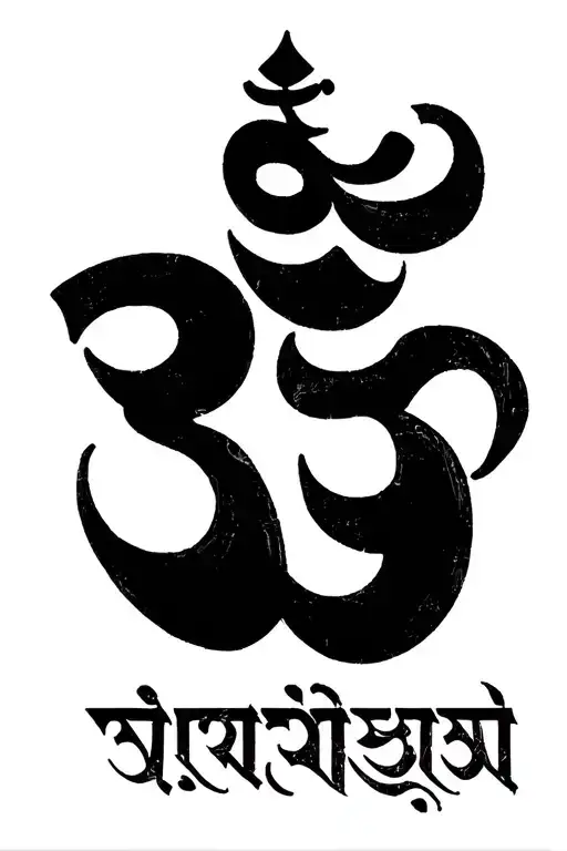 om namah shivaya written in sanskrit with sep rant and trishul somehow incorporated in the design. I want it for my arm tattoo design idea