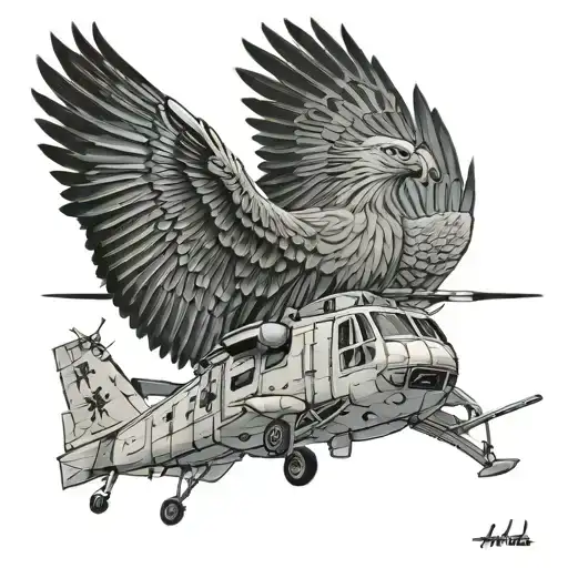 Black Hawk Helicopter tattoo design idea